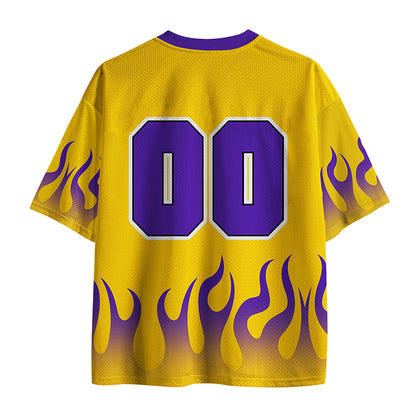 Personalized Mascot Flame Peace Love Teacher Mesh Jersey