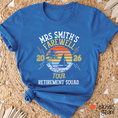 Personalized Name And Year Farewell Tour Retirement Squad Teacher T-Shirt