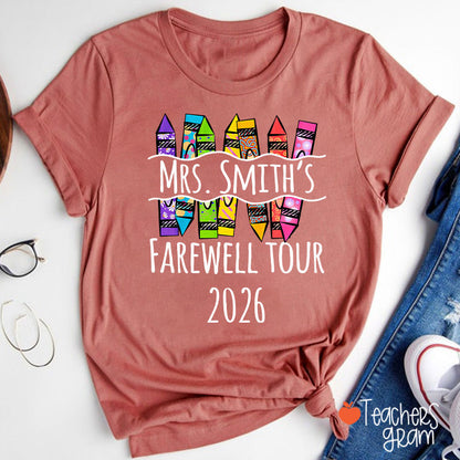 Personalized Farewell Tour Officially Retirement Teacher T-Shirt
