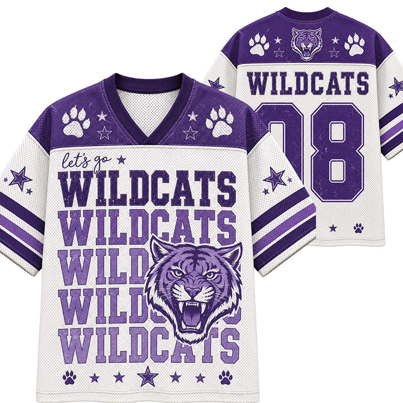 Personalized Mascot Let's Go Stacked Name Teacher Mesh Jersey