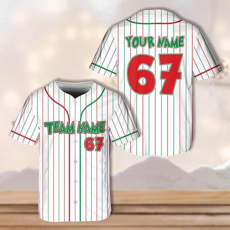 Personalized Name Six Seven Meme Christmas Teacher Baseball Jersey