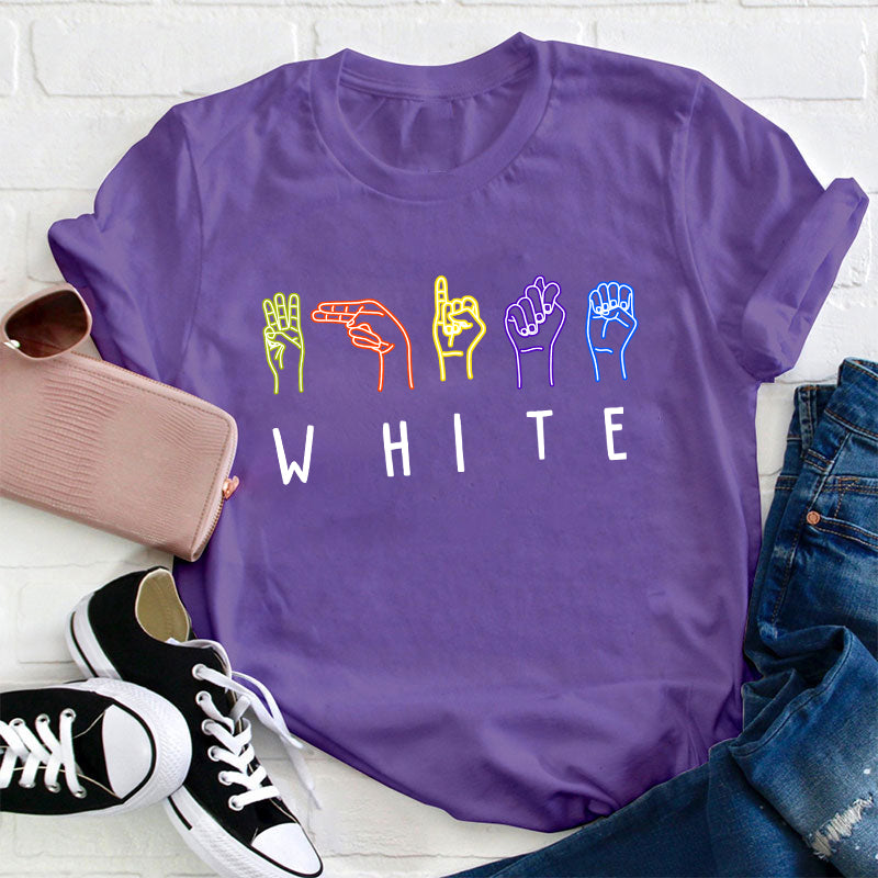 Personalized Name Alphabet Sign Language Teacher T-Shirt
