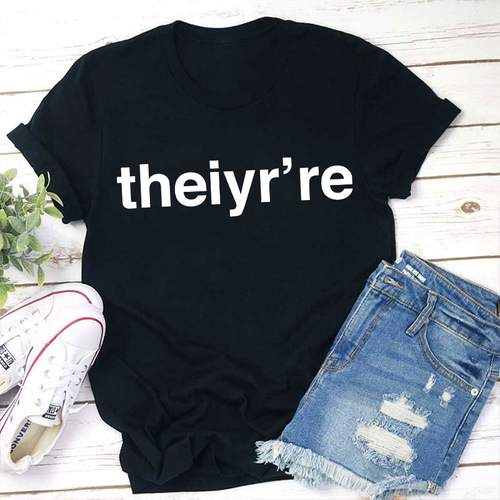 Funny English Teacher Theiyr're Misspelling Teacher T-Shirt