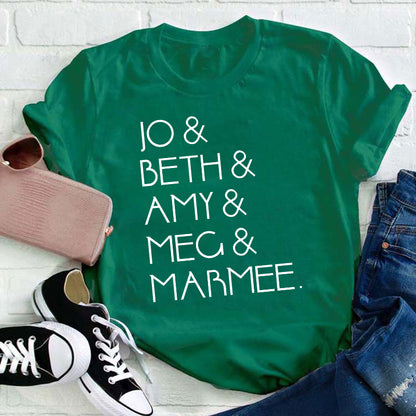 Little Women Character Names Literature Teacher T-Shirt