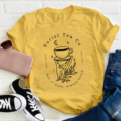 Suriel Tea Co Hot Or Cold Always Fresh Teacher T-Shirt