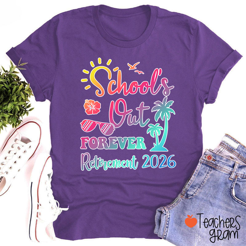 Personalized School Out Forever Retirement Teacher T-Shirt