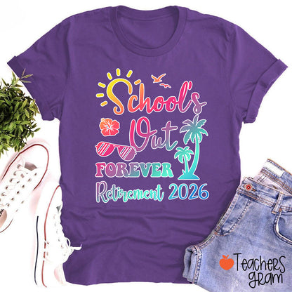 Personalized School Out Forever Retirement Teacher T-Shirt