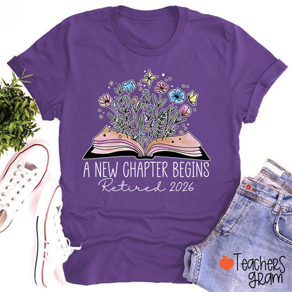 Personalized A New Chapter Begins Retired Teacher T-Shirt