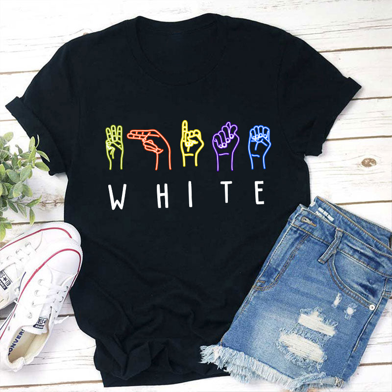 Personalized Name Alphabet Sign Language Teacher T-Shirt