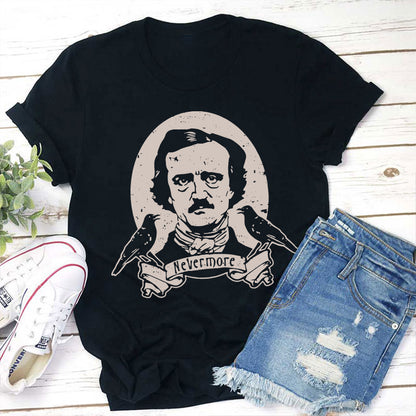Raven Say Nevermore Teacher T-Shirt