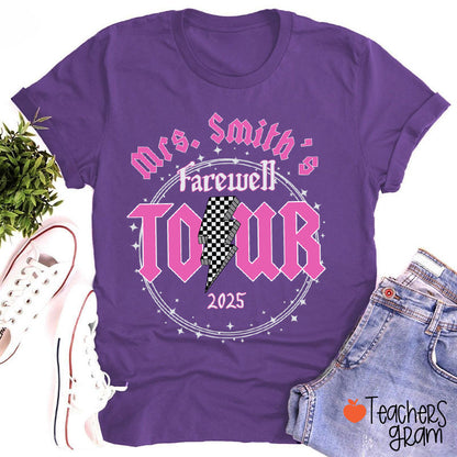 Personalized Name And School Farewell Tour Teacher T-Shirt