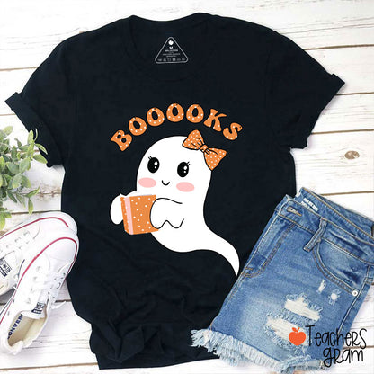 Lovely Ghost Reading Booooks T-Shirt