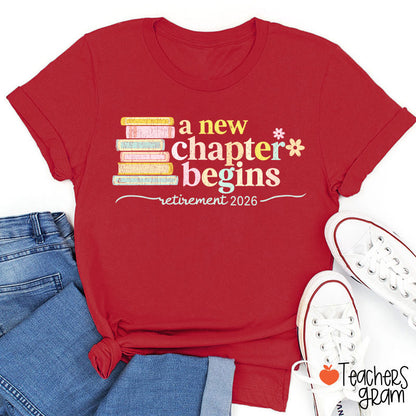 Personalized A New Chapter Begins Retirement Teacher T-Shirt