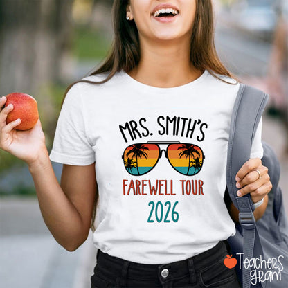 Personalized Name Farewell Tour Teacher T-Shirt