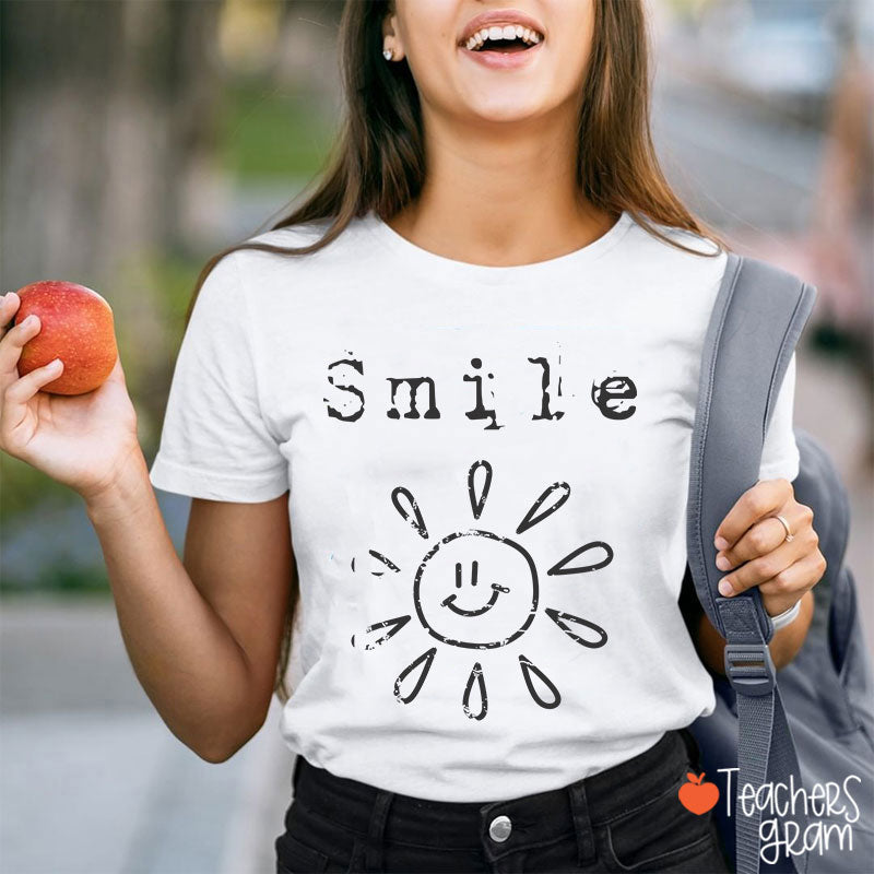 Smile Spreads Energy Like The Sun Teacher T-Shirt