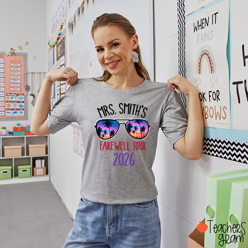 Personalized Name And Year Farewell Tour Retirement Teacher T-Shirt