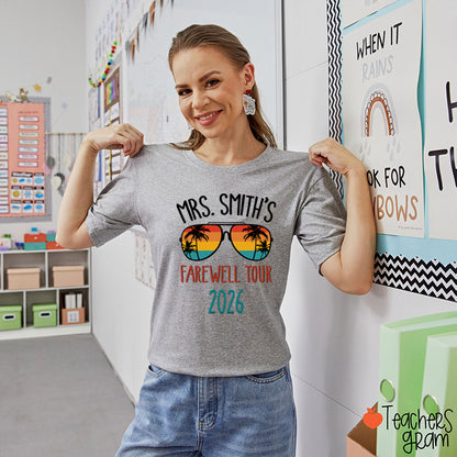 Personalized Name Farewell Tour Teacher T-Shirt