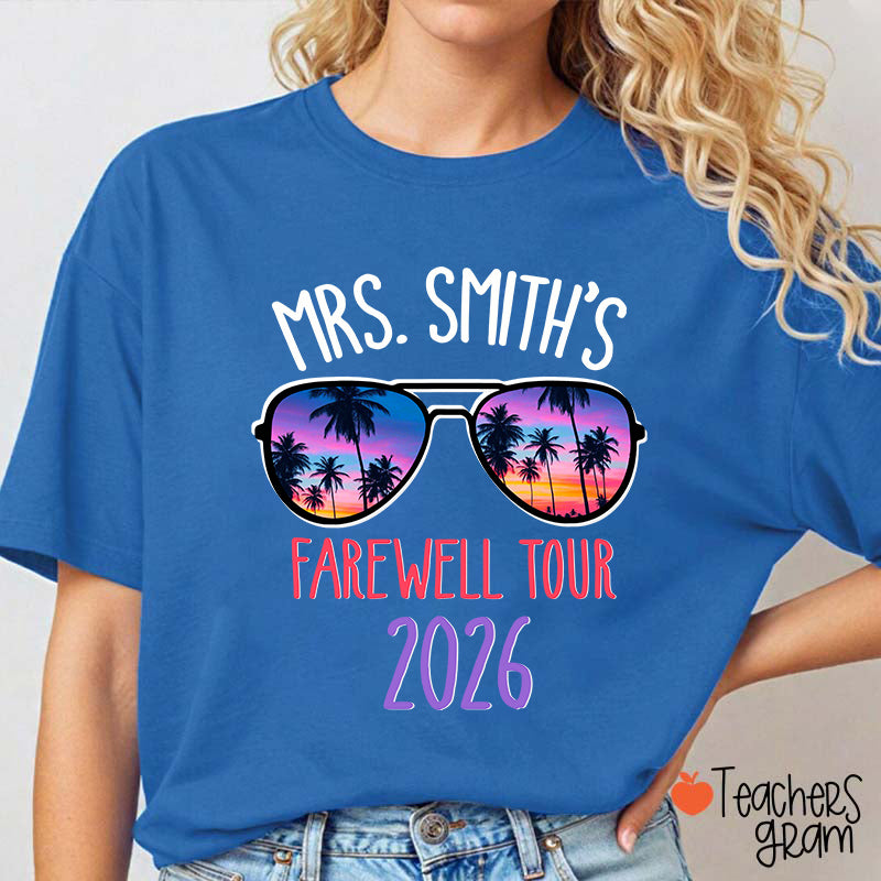 Personalized Name And Year Farewell Tour Retirement Teacher T-Shirt