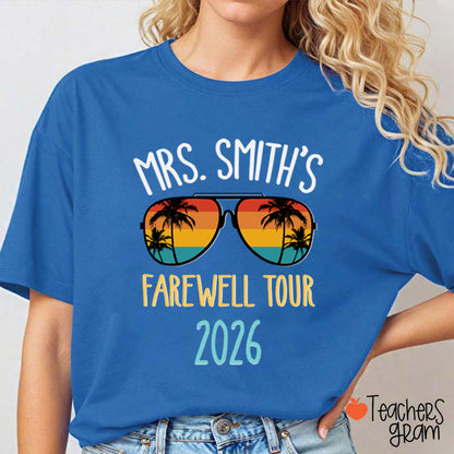 Personalized Name Farewell Tour Teacher T-Shirt
