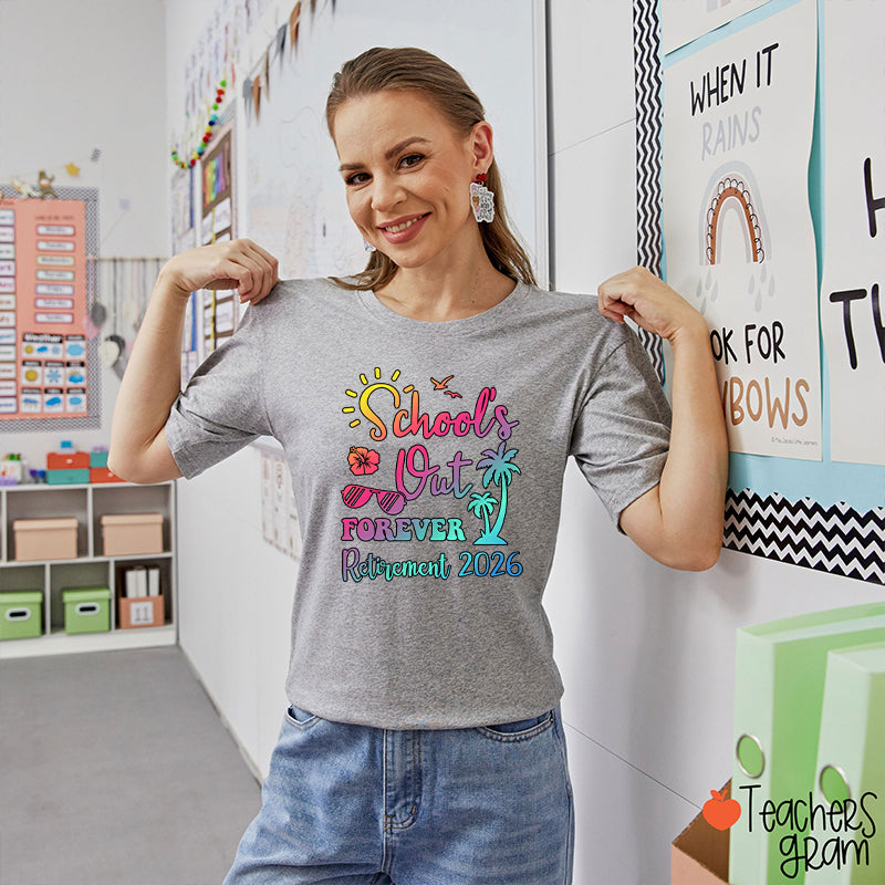 Personalized School Out Forever Retirement Teacher T-Shirt