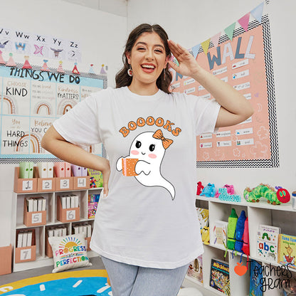 Lovely Ghost Reading Booooks T-Shirt