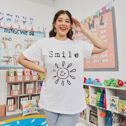 Smile Spreads Energy Like The Sun Teacher T-Shirt