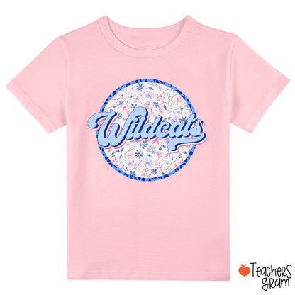 Personalized Mascot Circle Vintage Wildflowers Class T-Shirt