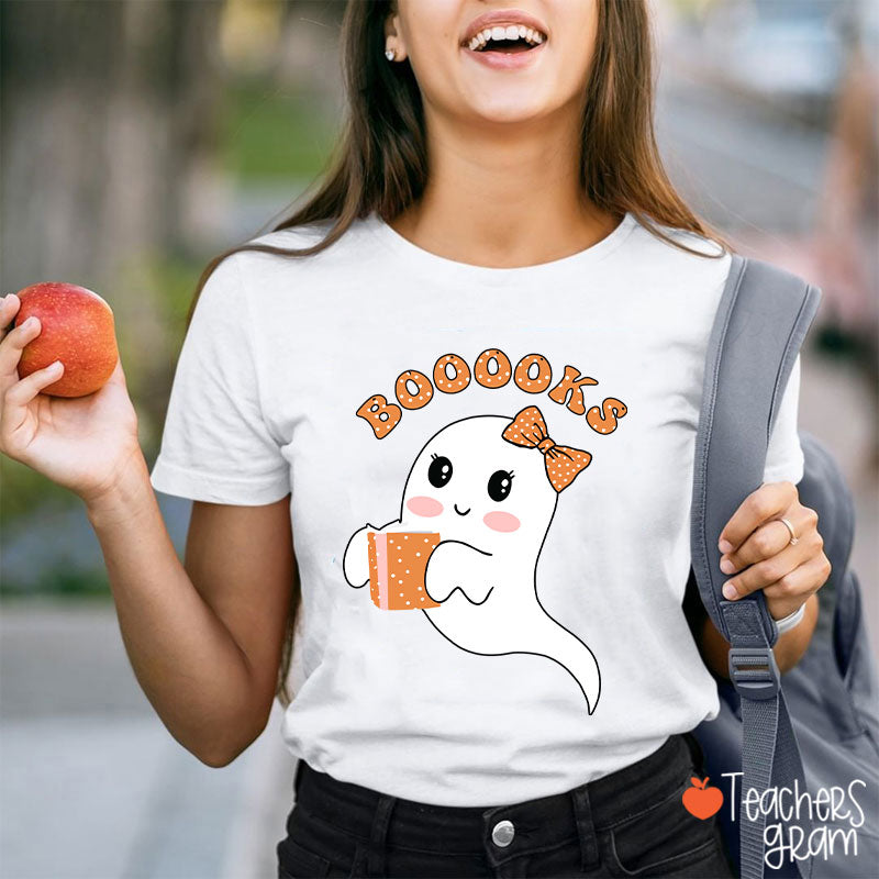 Lovely Ghost Reading Booooks T-Shirt
