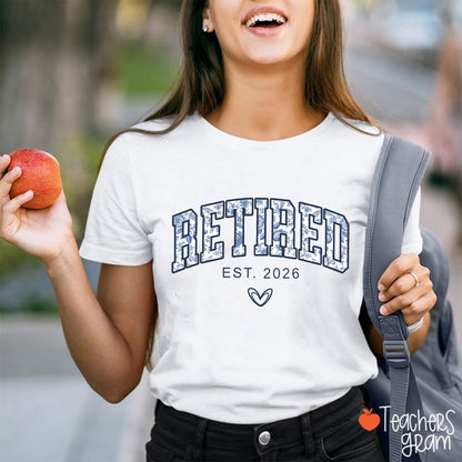 Personalized Toile Retirement Blue And White Porcelain Teacher T-Shirt
