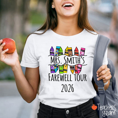 Personalized Farewell Tour Officially Retirement Teacher T-Shirt