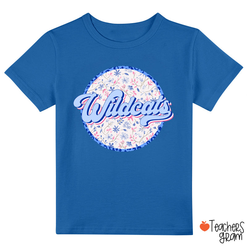 Personalized Mascot Circle Vintage Wildflowers Class T-Shirt