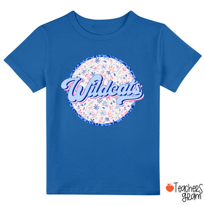 Personalized Mascot Circle Vintage Wildflowers Class T-Shirt