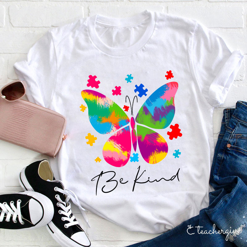 Be Kind Butterfly Teacher T-Shirt