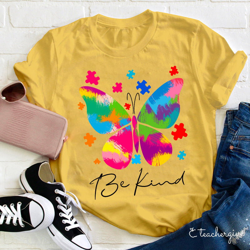 Be Kind Butterfly Teacher T-Shirt