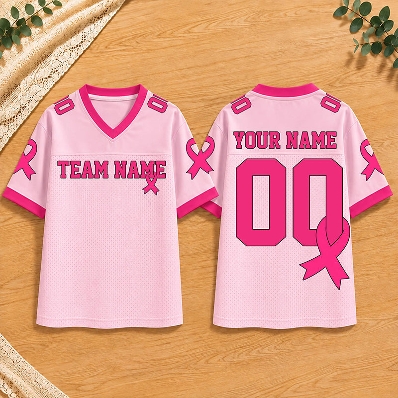 Personalized Team Name And Name And Number Breast Cancer Teacher Mesh Jersey