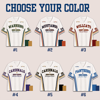 Personalized Grade Mascot School Name And Number Group Matching Teacher Mesh Jersey
