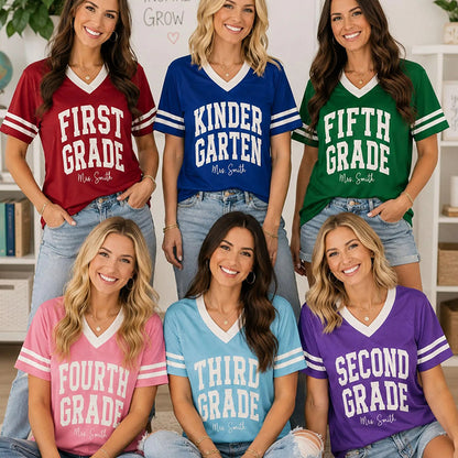 Personalized Grade And Name Teacher Mesh Jersey
