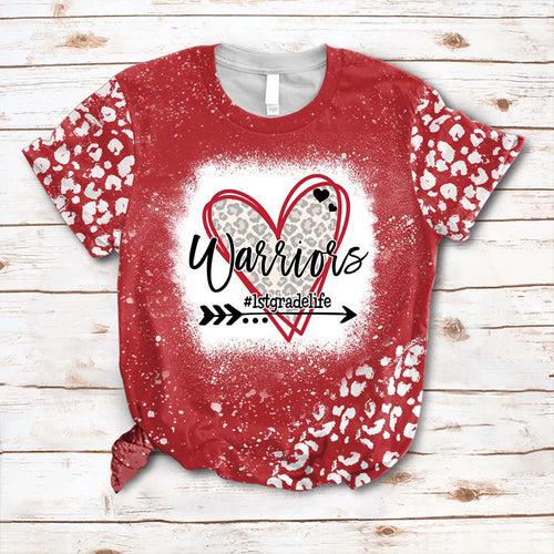 Personalized Love Heart Leopard Teacherlife Teacher Printed Super Soft T-Shirt