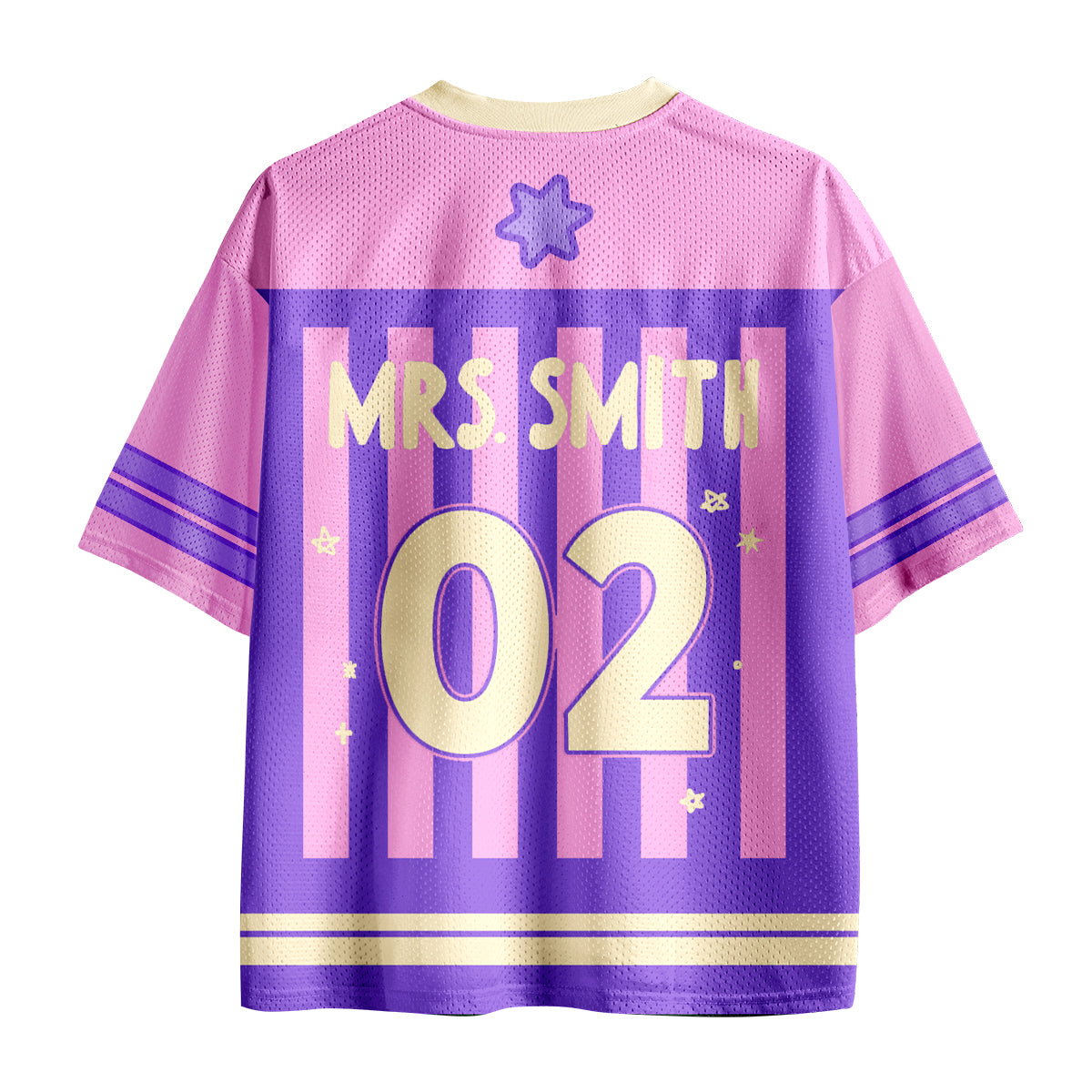 Personalized Grade And Name Preppy Stripes Teacher Mesh Jersey