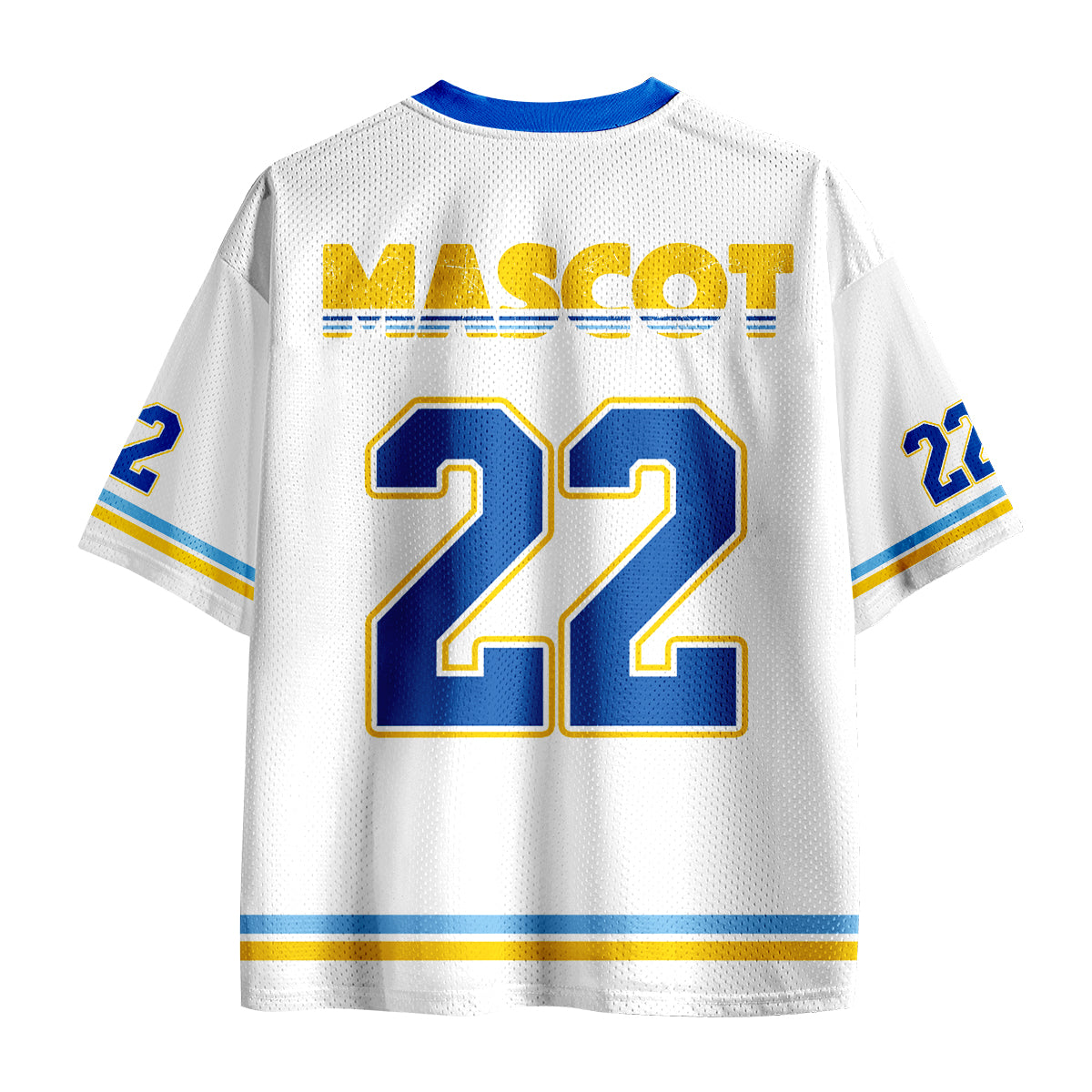Personalized Mascot And School Name Contrast Color Line Design Teacher Mesh Jersey