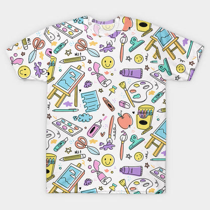 Freely Draw The Picture In Your Mind Teacher Printed Super Soft T-Shirt