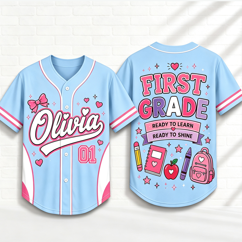 Personalized Grade And Name Baseball Jersey