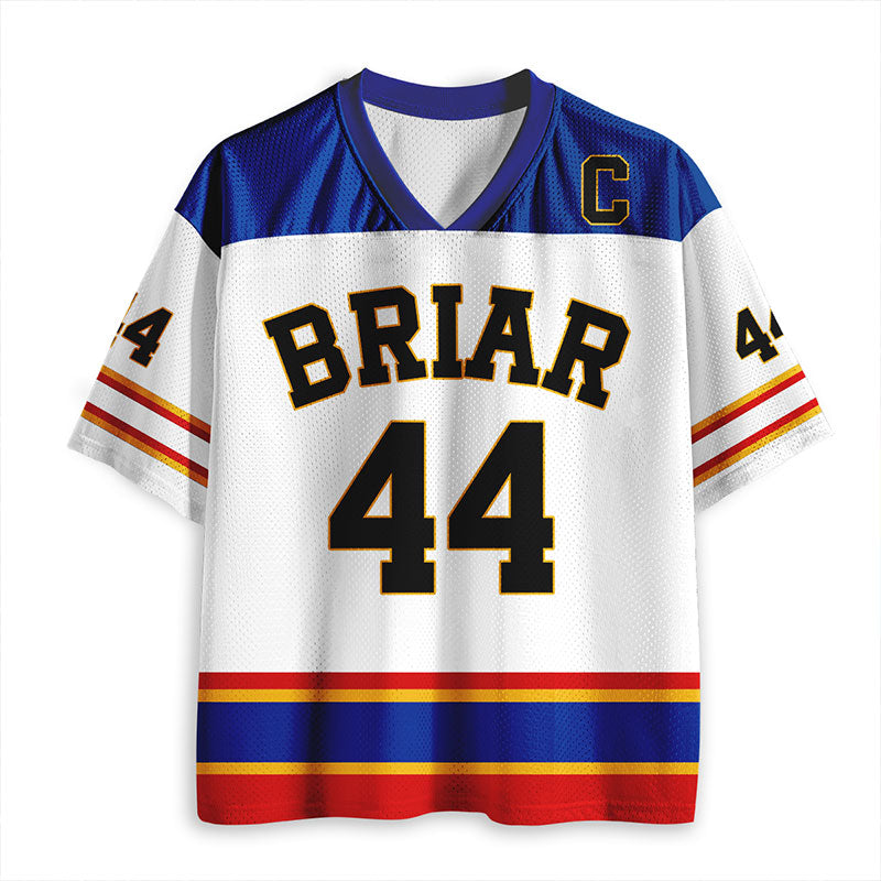 Personalized Red Blue And Gold Stripes Teacher Mesh Jersey
