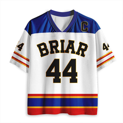 Personalized Red Blue And Gold Stripes Teacher Mesh Jersey
