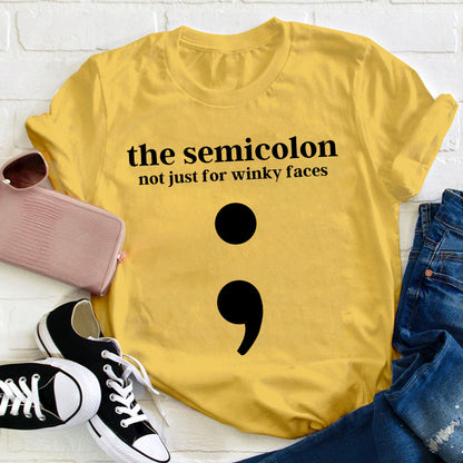 Semicolon Punctuation English Teacher T-Shirt