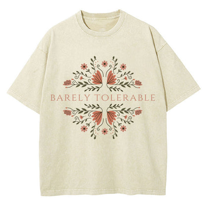 Barely Tolerable Pride And Prejudice Teacher Washed T-Shirt