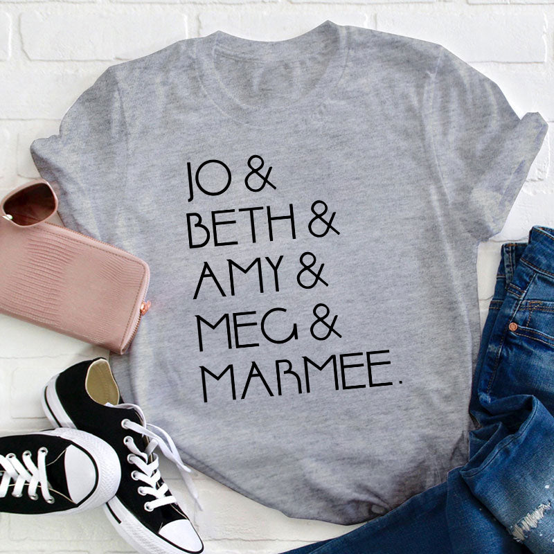 Little Women Character Names Literature Teacher T-Shirt