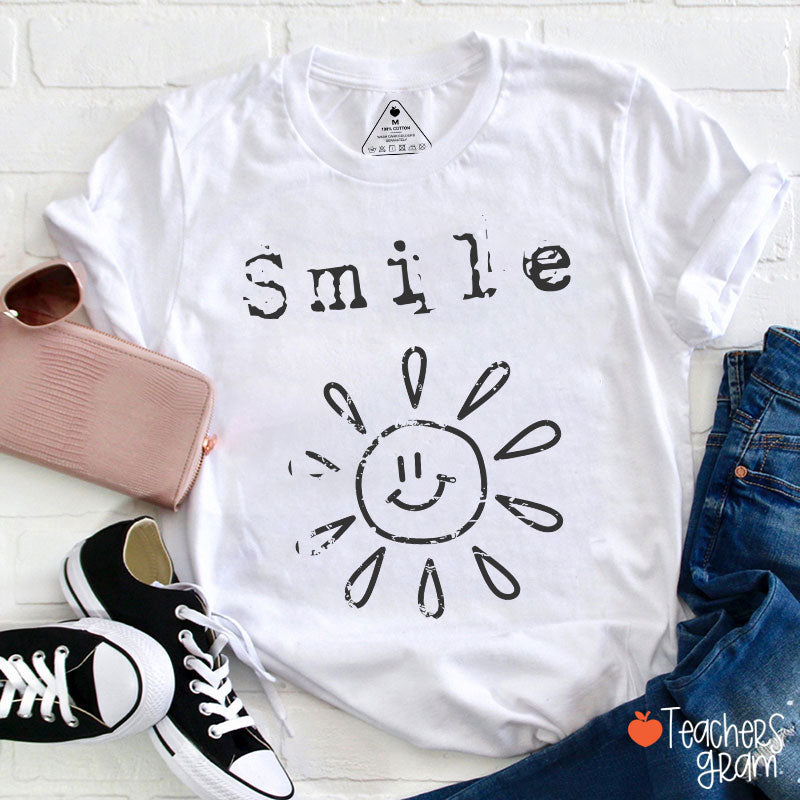 Smile Spreads Energy Like The Sun Teacher T-Shirt
