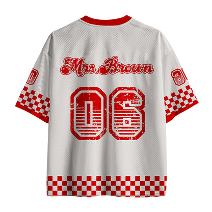 Personalized Mascot School Spirit Game Day Teacher Mesh Jersey