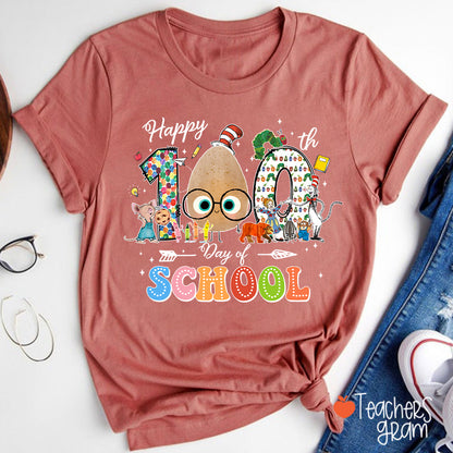 Children's Books Happy 100 Days Of School Teacher T-Shirt